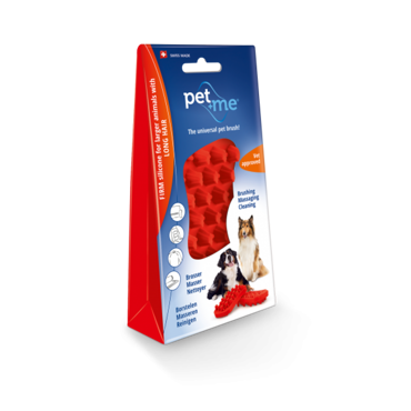 PET+ME Red Βούρτσα Σιλικόνης -για Μακρύ Τρίχωμα.